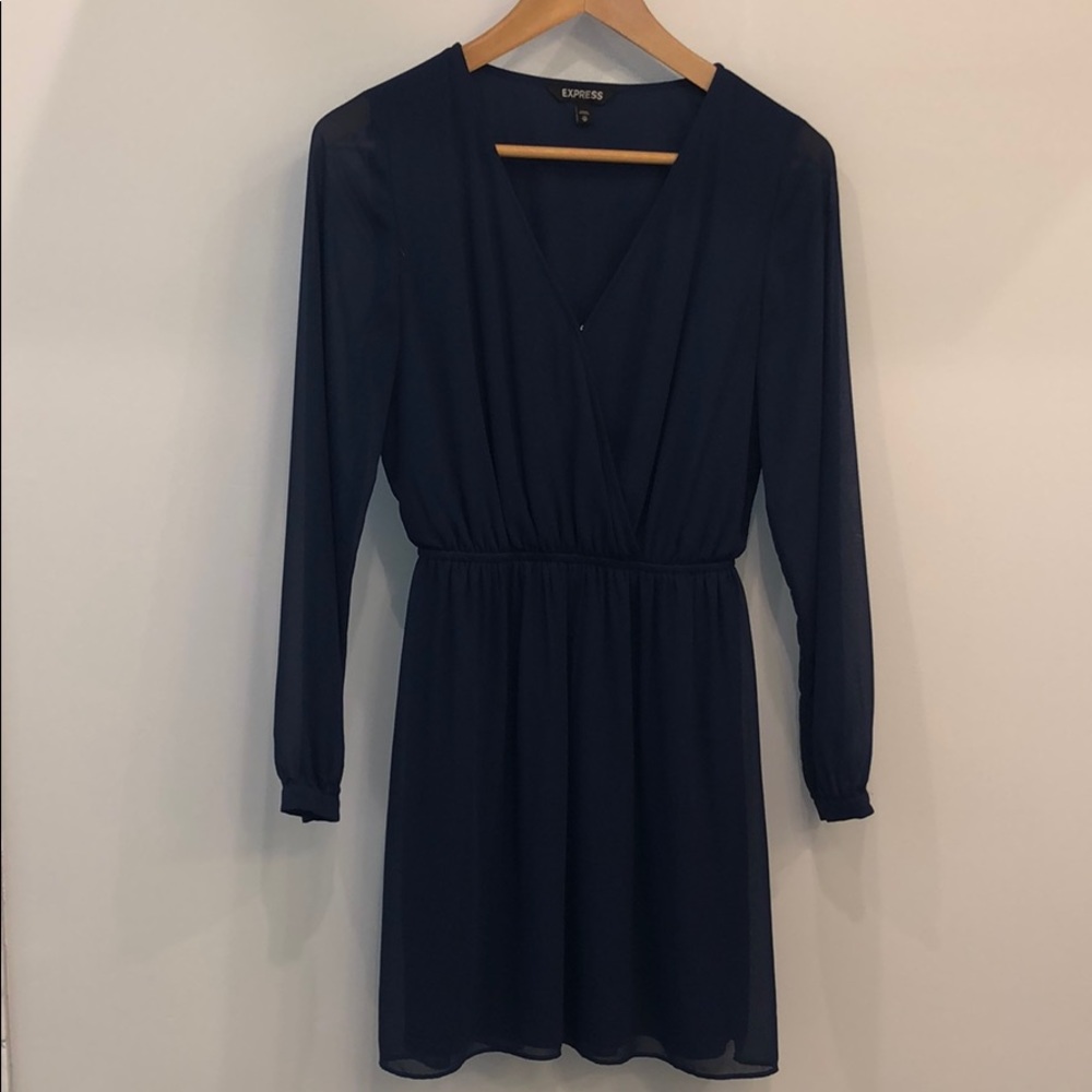Express Navy Blue long sleeve dress